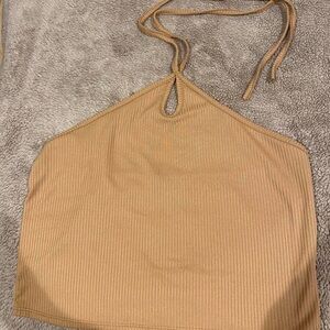 Tan Halter Crop Top
